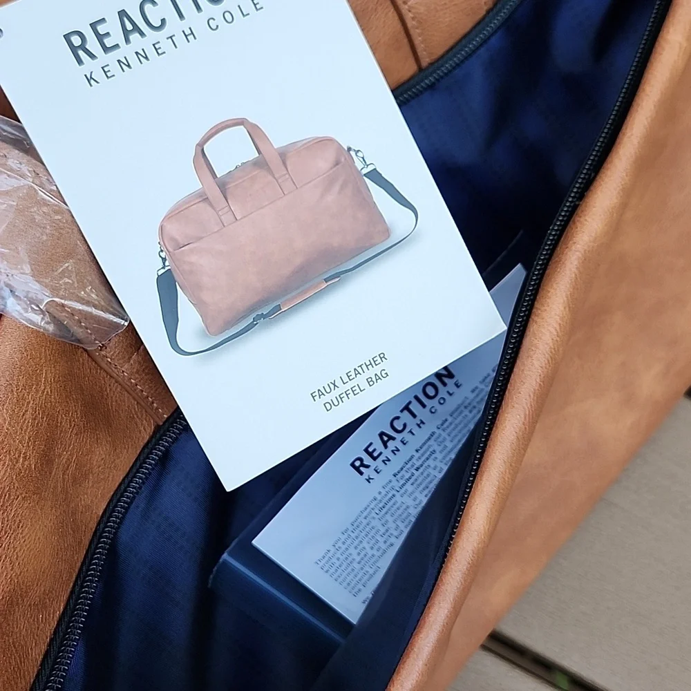 Kenneth Cole Reaction Faux Leather Duffle Bag!